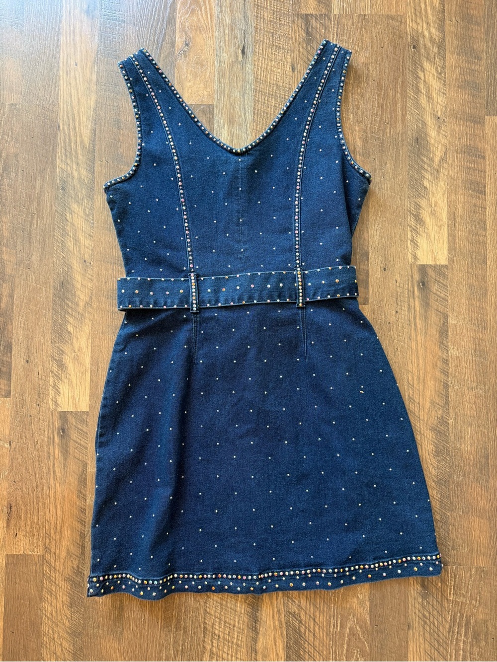 Hand Rhinestoned Denim Concert Dress - Picture 3 of 4